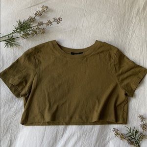 Olive Cropped T-Shirt